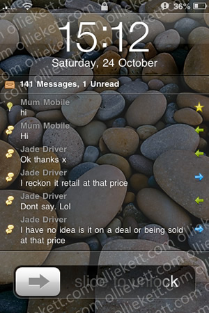 SMSLock (Cydia): gli SMS nella lockscreen