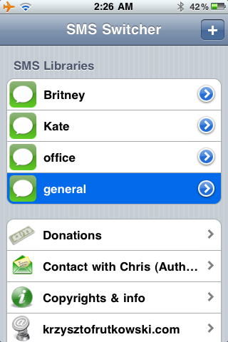 SMS Switcher (Cydia): gestisci le librerie multiple degli SMS