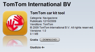 Tom Tom car kit tool: ora gratis su AppStore