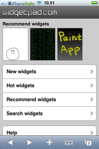 WidgetPad: applicazioni web per iPhone