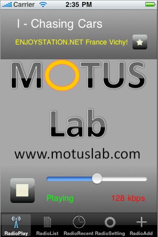 Motus Radio: la radio internet su iPhone