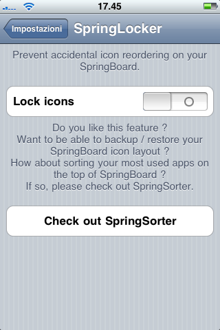 SpringLocker (Cydia): blocca la possibilità di spostare le icone