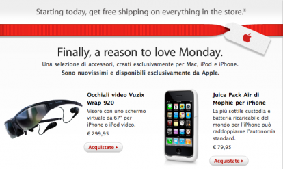 Apple Store: consegne gratuite per tutti i prodotti? [AGGIORNATO: NIENTE OFFERTA!]