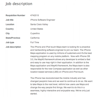 Apple vuole sviluppare un’applicazione alternativa a Google Maps