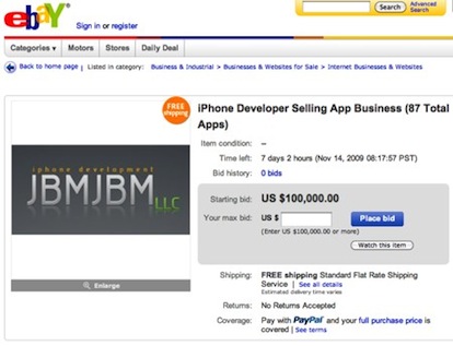 Sviluppatore iPhone vende il codice sorgente su Ebay. L’inizio di un nuovo commercio?