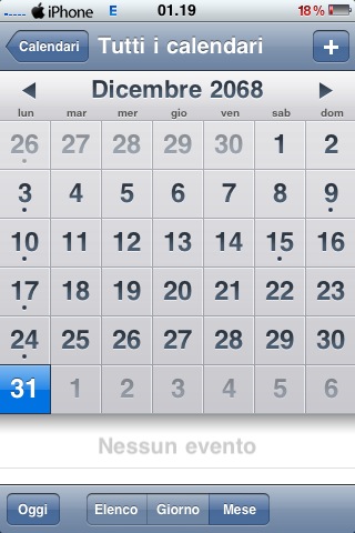 Curiosità: per il calendario Apple la fine del mondo è il 31 dicembre 2068