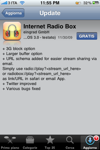 Internet Radio Box: aggiornamento 1.5.1