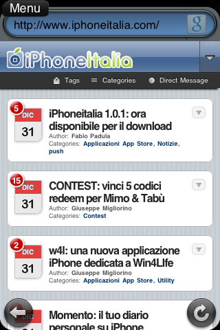 PreBrowser: un nuovo browser Full-Screen in stile PalmPre