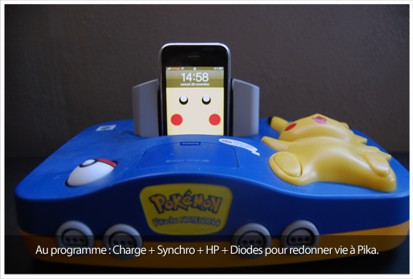 Nintendo N64 Pikachu come dock per iPhone