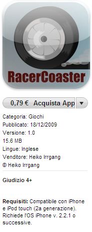 RacerCoaster: un nuovo Stunt Car game in AppStore
