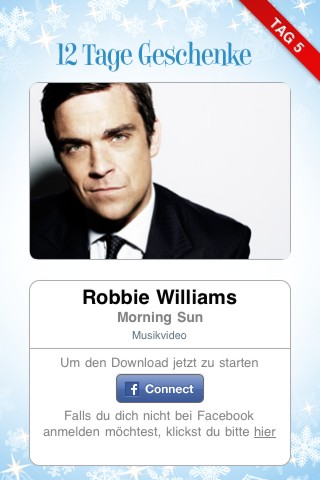 iTunes 12 giorni di regali: Morning Sun (Live) di Robbie Williams