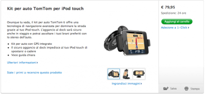 Il Tom Tom Car Kit per iPod Touch disponibile anche su Apple Store