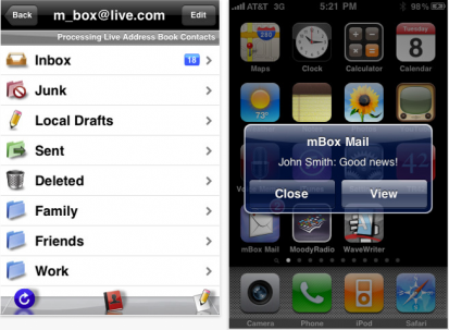 mBoxMail: aggiunte le notifiche push
