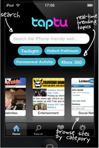 Taptu Touch Search: la ricerca in tempo reale su iPhone