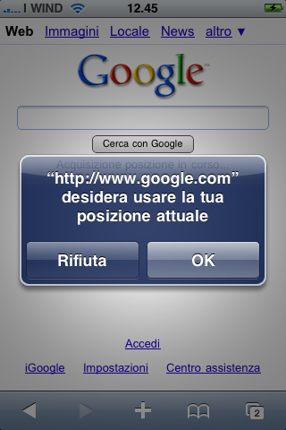 Google Mobile e la localizzazione per iPhone!
