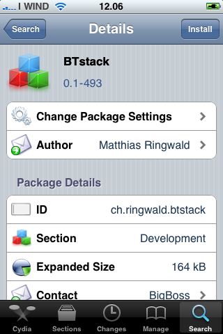 BtStack (Cydia) si aggiorna ed ora è compatibile anche con iPhone 2G