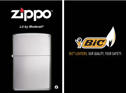 Virtual Zippo® Lighter e My BIC® Lighter: due accendini per iPhone
