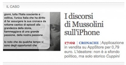 iMussolini: precisazione relativa all’articolo su Corriere.it