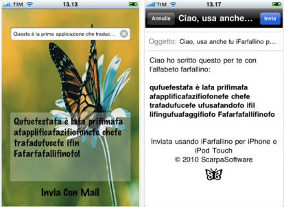 iFarfallino: traduttore farfallino-italiano su iPhone!