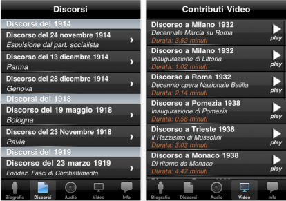 iMussolini: i discorsi di Mussolini su AppStore