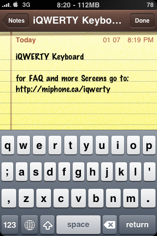 iQWERTY Keyboard disponibile su Cydia