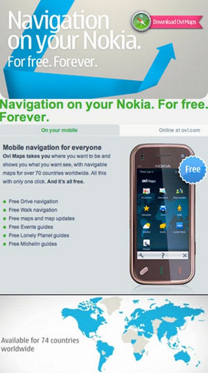 Nokia permette la navigazione GPS gratuita
