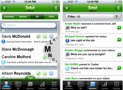 Orbit Social Phonebook: la gestione dei Social Network