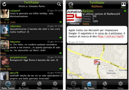 TwitRadar: i tweet e la geolocalizzazione