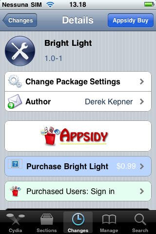Bright Light (Cydia): aumenta automaticamente la luminosità del display quando lanciamo un’applicazione “Flashlight”
