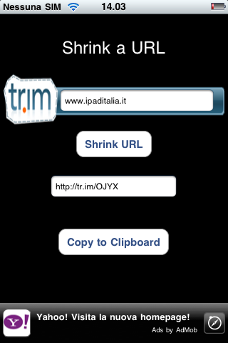 ShrinkURL (Cydia): abbreviazioni URL su iPhone