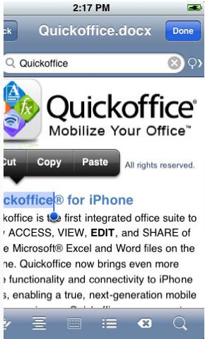 QuickOffice 3.0.0 disponibile su AppStore