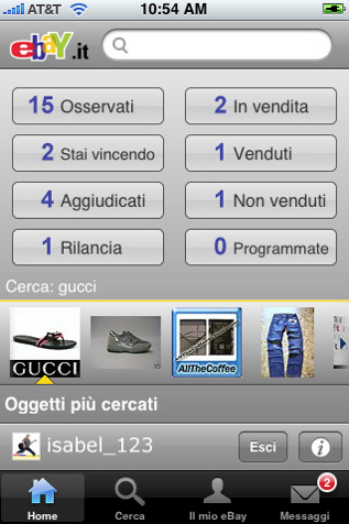 Update per eBay e iCalcio