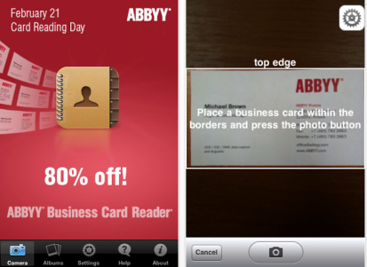 abbyy business card reader free to oneonte