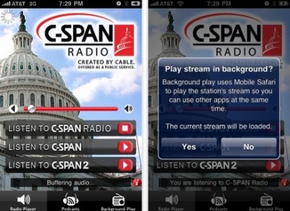 C-SPAN: l’applicazione che utilizza Safari per riprodurre musica in background