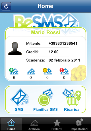 “BeSMS – 12 SMS gratis” disponibile su AppStore