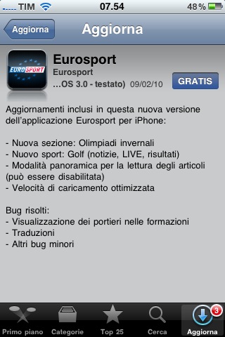 Update per le applicazioni Shazam, Eurosport e “Codici e Leggi”