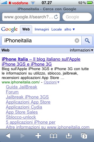 Ottimizzata la ricerca Google su iPhone