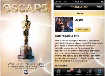 Oscars: l’applicazione ufficiale, e gratuita, su iPhone