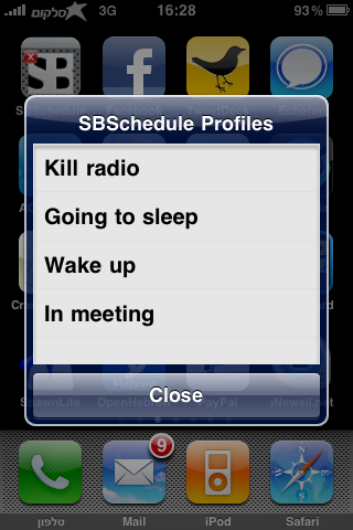 SBSchedule: un ottimo profile manager per i toggle di SBSettings