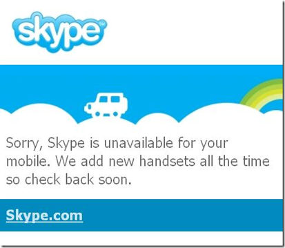 Skype non più disponibile per Windows Mobile