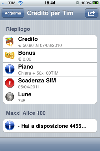 Credito Per Tim, ecco il primo update