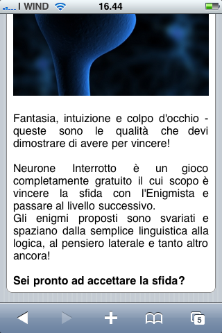 Neurone Interrotto: un simpatico gioco per iPhone via web