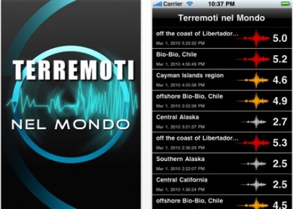 Terremoti: monitora i terremoti nel mondo tramite iPhone