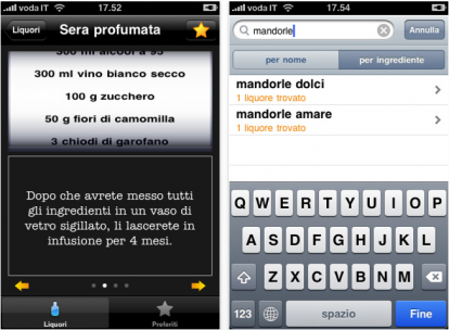 Liquori: le ricette per preparare tanti liquori su iPhone