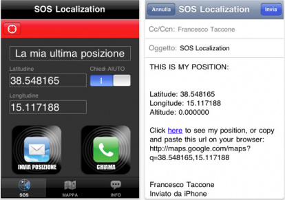 SOS Localization: condividi la tua posizione tramite iPhone.