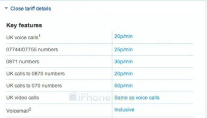 Sul sito O2 UK compare la voce “Video Call” nelle offerte iPhone