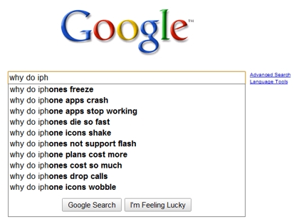 Google: “Perché l’iPhone è…pessimo”?