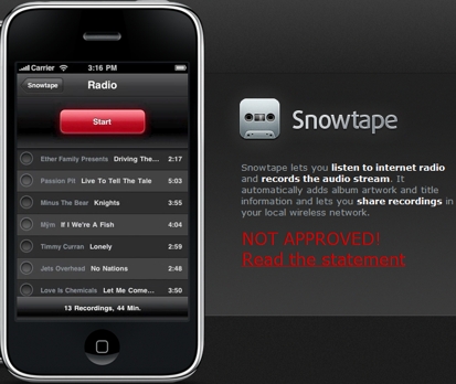 Snowtape rifiutata da AppStore [Aggiornato]