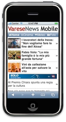 VareseNews: tutte le notizie nella WebApp per iPhone