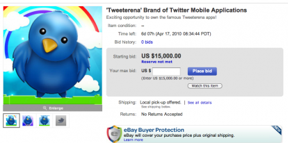 In vendita su Ebay il codice sorgente di Tweetarena!